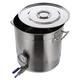 Stainless Steel Stockpot Fermentation Kettle with Thermometer and Ball Valve Spigot - Home Brewing Barrel for Maple Syrup Boiling Pot Cookware/Siliver / 45x45cm (Siliver 45x45cm)