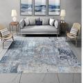 KTYUTJDH Area Rugs Living Room, Modern Abstract Design Grey-blue, Dark Blue, Grey-white, Blue-brown Pattern Carpet,Greyish Blue,Rectangular 200 x 300 cm,Washable Rug