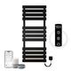 OihPaw Towel Rail Radiator,1300x550 mm WiFi Towel Warmer Rail for Bathroom,526W Wall Mounted electric towel rail with thermostat and LED Indicator,Black Right Electric Heated Towel Rail