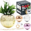 Dazzlo Hanging Disco Ball Planter 8" - Disco Planter with Chain, Rope,Stand & Spare Mirrors - Disco Ball Decor for Indoor/Outdoor - Disco Ball Hanging Planter 22 lbs Capacity - Disco Ball Plant Hanger