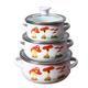 Household Enamel Enamel Soup Pot Milk Pot Supplement Noodle Cooking Pot Seasoning Pot Stew Pot 3-Piece Universal Pots and Pans