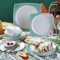 Pottery Tableware,Dinnerware Set, Dishes/Plate/Bowl/Cup Set, Fine Bone China Dinnerware Sets, Collection Ceramic Dinner Sets, Christmas Dinnerware, Kitchen Sets for Home,56pcs Square Se