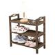 FEUFOAM Shoe Organizers 3 Tier Free Standing Shoe Shelves Sturdy Shoes Holder Shoe Rack Closet Storage Organizer for Hallway Bathroom Living Room Bedroom Balcony Retro Brown