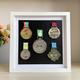 Medal Display Box,Medal Display Stand,Large 5 Medal Display Case - Perfect Medal Display for War Soldiers,Runners,Marathon,Race Winners,Football,Gymnastics and All Sports Medals,Ribbon,(White,12x12)
