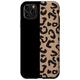Hülle für iPhone 11 Pro Max Geparden-Leopardenmuster, hellbraunes Etui, Katze, halb schwarz