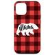 Hülle für iPhone 13 Pro Mama Bear Red Plaid Kariert Country Vintage Mom's