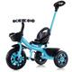 Kids trikes with parent push rod,2-5 years old boys girls push stroller 3 wheel tricycle,adjustable seat with seat belt,ride on balance bikes with foldable footrest,titanium wheel