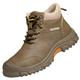 JiuQing Safety Boots Steel Toe Cap Work Boots Mens Non-Slip Lightweight Industrial Sneaker Hiking Boots,Brown,4 UK