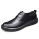 Ninepointninetynine Oxford Formal Shoes for Men Lace Up Pleated Breathable Derby Shoes Leather Block Heel Rubber Sole Slip Resistant Anti-Slip Business (Color : Black-Lace Up, Size : 6.5 UK)