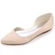 Women's Pointy Toe Satin Flat Shoes Comfortable Closed Toe Work,Slip On Ballet Flat Comfortable Dress Shoes Walking Champagne