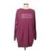 Love by Gap Casual Dress - Shift Crew Neck 3/4 sleeves: Burgundy Print Dresses - Women's Size Medium