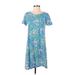 Lilly Pulitzer Casual Dress - Mini Crew Neck Short sleeves: Blue Print Dresses - Women's Size X-Small