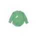 flora and henri Long Sleeve Button Down Shirt: Green Solid Tops - Kids Boy's Size Small