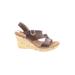 B.O.C Wedges: Brown Print Shoes - Women's Size 10 - Open Toe