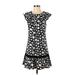 BCBGMAXAZRIA Casual Dress - Mini Scoop Neck Short sleeves: Black Dresses - Women's Size X-Small