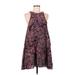 Silence and Noise Casual Dress - A-Line High Neck Sleeveless: Purple Dresses - Women's Size Medium