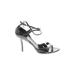 Gucci Heels: Black Print Shoes - Women's Size 8 1/2 - Open Toe