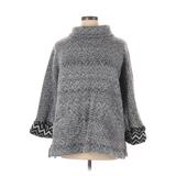 Soft Surroundings Pullover Sweater: Gray Chevron/Herringbone Tops - Women's Size 1X