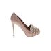 Valentino Garavani Heels: Pumps Platform Cocktail Party Brown Solid Shoes - Women's Size 37.5 - Almond Toe
