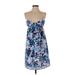 Gianni Bini Casual Dress - Mini Open Neckline Sleeveless: Blue Floral Dresses - Women's Size 0