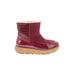 FitFlop Boots: Burgundy Print Shoes - Women's Size 9 - Round Toe