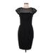 Lela Rose Cocktail Dress - Sheath: Black Grid Dresses - Women's Size 6