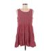 Mango Casual Dress - A-Line Scoop Neck Sleeveless: Red Dresses - Women's Size 8