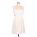 Guess Casual Dress - A-Line Scoop Neck Sleeveless: White Print Dresses - Women's Size Large