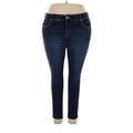 Torrid Jeggings - High Rise Skinny Leg Boyfriend: Blue Bottoms - Women's Size 22 Plus - Dark Wash