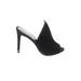 Kendall & Kylie Mule/Clog: Slide Stiletto Cocktail Black Solid Shoes - Women's Size 8 1/2 - Peep Toe