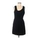 BCBGMAXAZRIA Cocktail Dress - A-Line Scoop Neck Sleeveless: Black Solid Dresses - Women's Size Medium