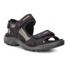 Outdoorsandale ECCO "Offroad", Herren, Gr. 44, schwarz (schwarz, grau), Nubukleder, sportlich, Schuhe, Sommerschuh, Klettschuh, Outdoorschuh, in Trekking-Optik