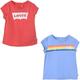 T-Shirt LEVI'S KIDS "LVG 2PK ICONIC TEE SET" Gr. 36M (98), bunt (blau, rot) Mädchen Shirts T-Shirts