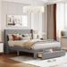 Elegant Velvet Storage Platform Bed: Big Drawer, Headboard