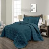 3pc King/Cal King Oversized Quilts Bedspread Bedding Cover Teal