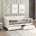 Contemporary Minimalistic Pine Wood Daybed with 2 Hideaway Drawers, Twin Size