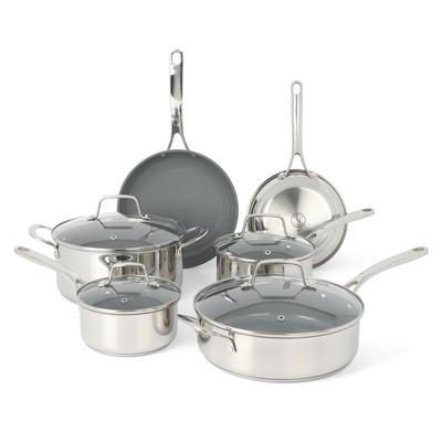 Martha Stewart Delarouz 10 Piece Stainless Steel Non-stick Cookware Set