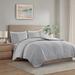 3pc Full/Queen Gauze Patchwork Oversized Comforter Set Grey