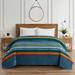 Queen Blanket Serape Stripe Blue