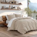 3pc King/King Cal Waffle Weave Solid Textured Comforter Set Neutral