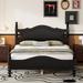 Retro Style Pine Wood Platform Bed Frame with Headboard, Footboard