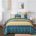 Twin Botanical Wild Flowers Cottage Quilt Bedspread Set Blue