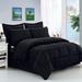 8pc King Wrinkle Resistant Silky Soft Comforter Set Black