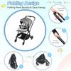 2 in 1 Convertible Baby Stroller Carriage Bassinet to Stroller Adjustable Footrest & Canopy - 31"L x 22"W x 40.5"H
