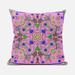 16" X 16" Blue and Pink Broadcloth Paisley Zippered Pillow