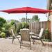 LIVOOSUN 10 x 6.5ft Outdoor Market Patio Umbrella w/Tilt and Crank