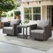 Outdoor Patio Glider Chairs Side Table Set of 3