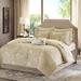 King Size Vaughn Comforter Set with Cotton Bed Sheets Taupe
