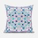 18" X 18" Blue and Pink Broadcloth Paisley Zippered Pillow