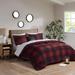 Twin Size Reversible Comforter Set Plaid Red